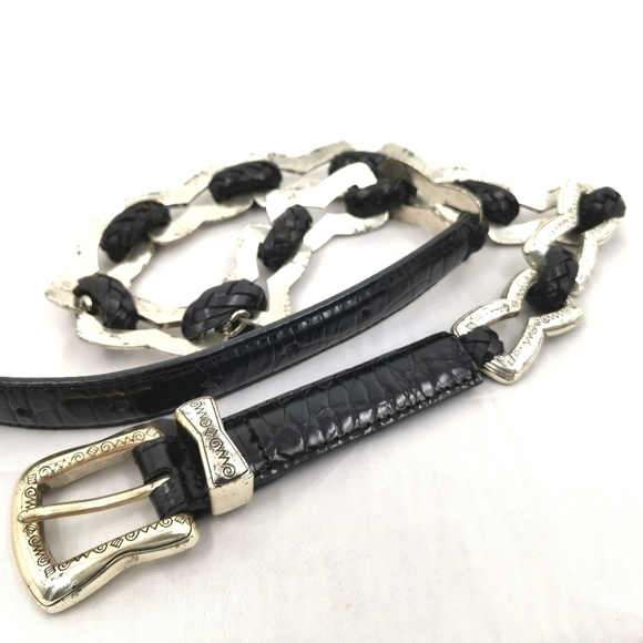 Brighton Vtg Women's Medium Silver Tone Bow Belt - Picture 2 of 13